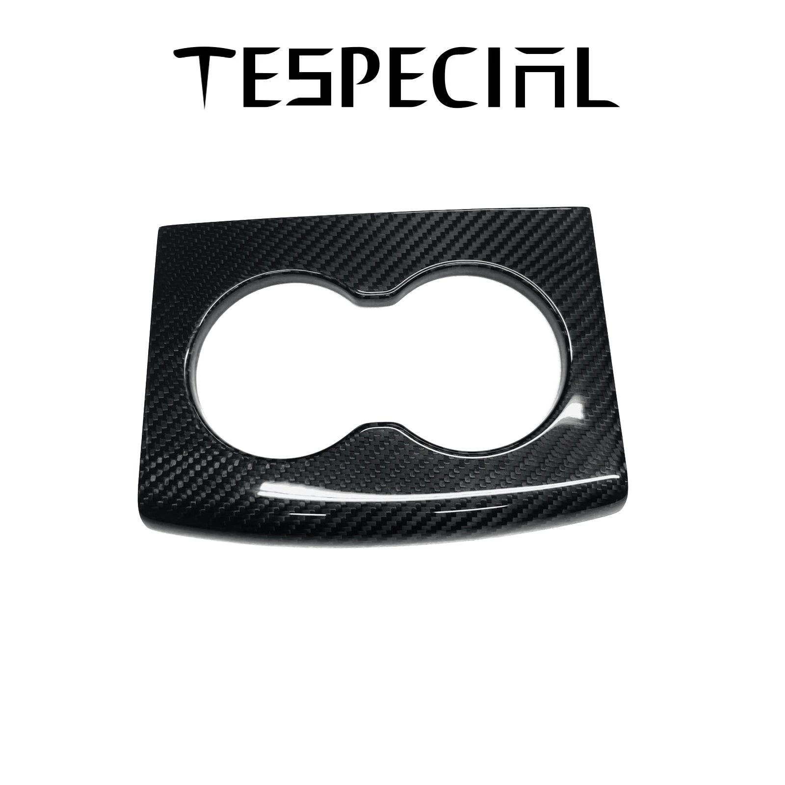 TESPECIAL Model X Carbon Fiber Cup Holder Rear Panel